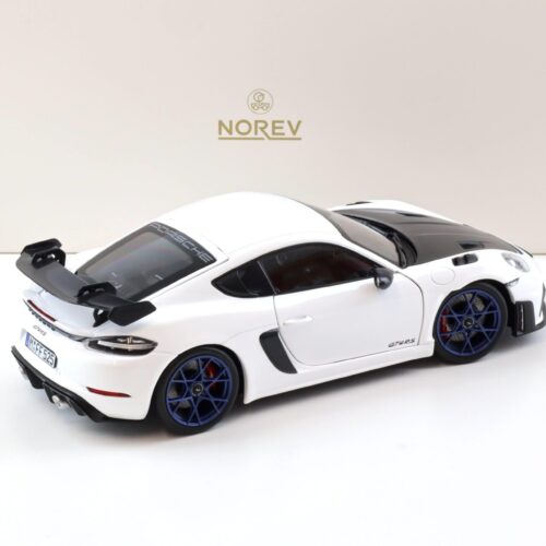 1:18 Norev ASIA Exclusive Porsche Cayman GT4 RS Weissach Package white/ indigo blue