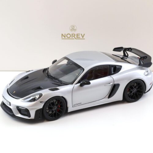 1:18 Norev ASIA Exclusive Porsche Cayman GT4 RS Weissach Package silver/ black