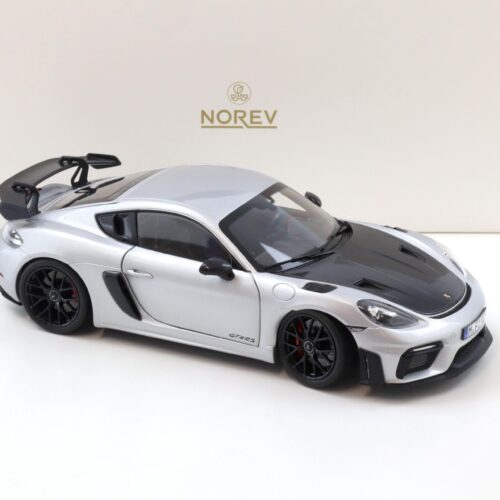 1:18 Norev ASIA Exclusive Porsche Cayman GT4 RS Weissach Package silver/ black