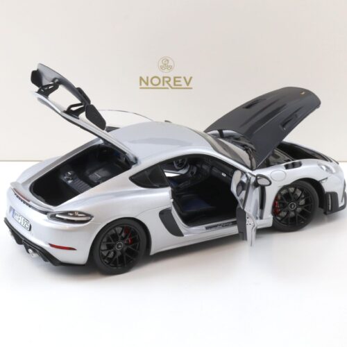 1:18 Norev ASIA Exclusive Porsche Cayman GT4 RS Weissach Package silver/ black
