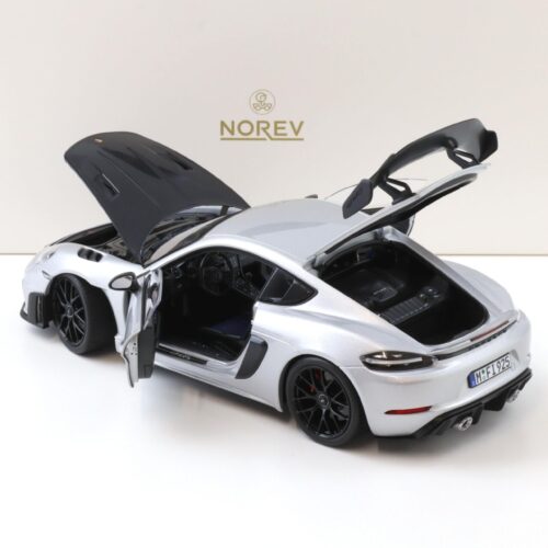 1:18 Norev ASIA Exclusive Porsche Cayman GT4 RS Weissach Package silver/ black