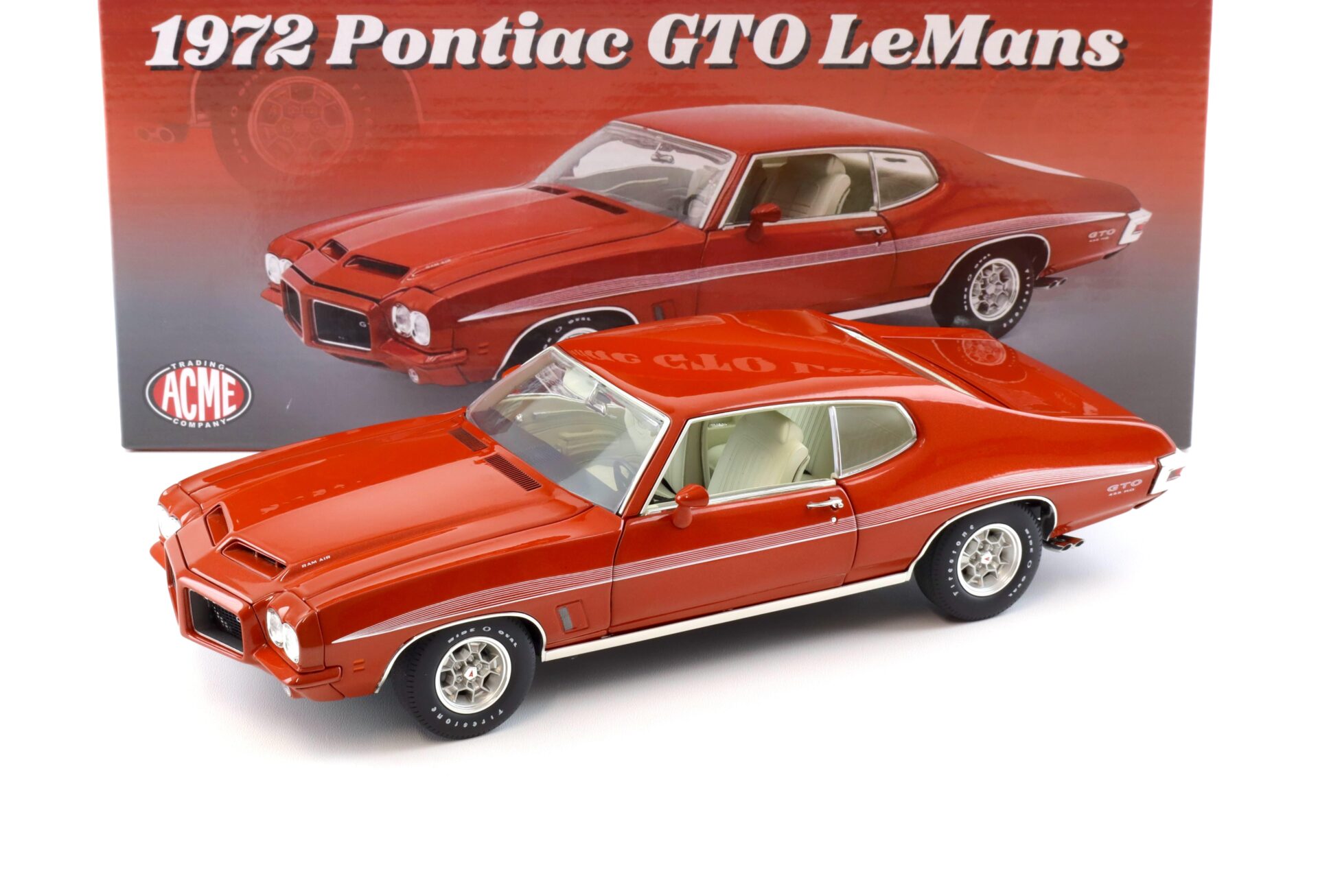 1:18 ACME 1972 Pontiac GTO LeMans Ram Air Coupe Sundance Orange