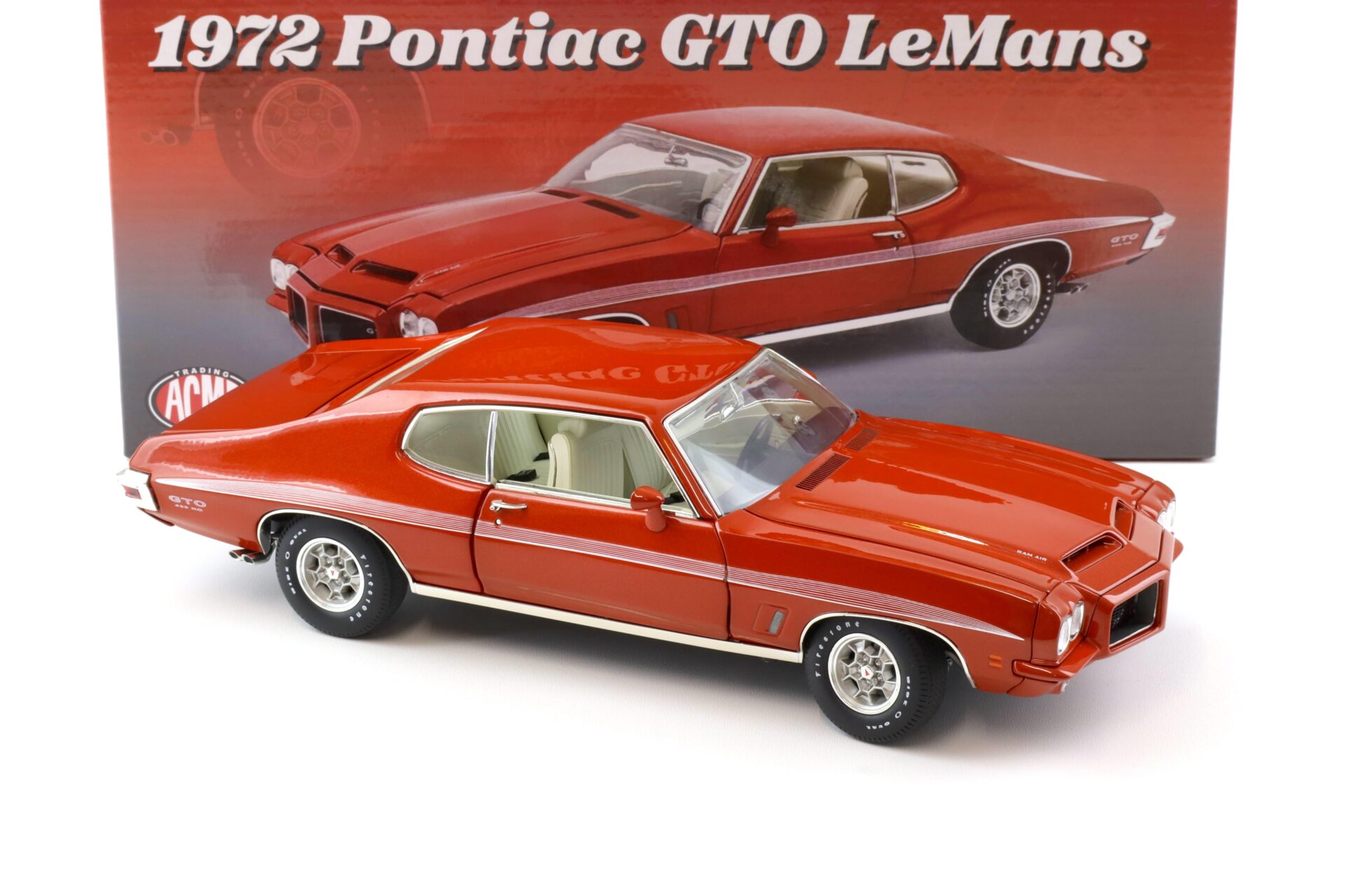 1:18 ACME 1972 Pontiac GTO LeMans Ram Air Coupe Sundance Orange