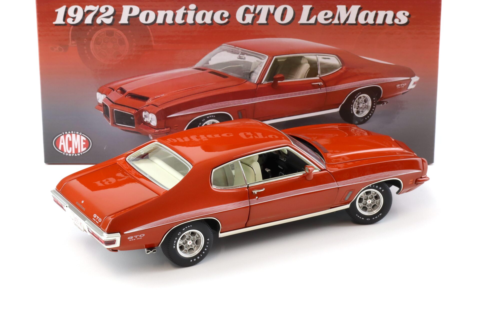 1:18 ACME 1972 Pontiac GTO LeMans Ram Air Coupe Sundance Orange