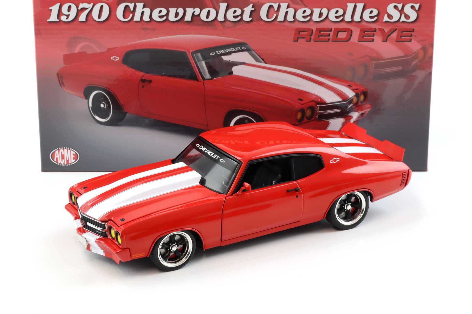 1:18 ACME 1970 Chevrolet Chevelle SS RED EYE Coupe red/ white stripes