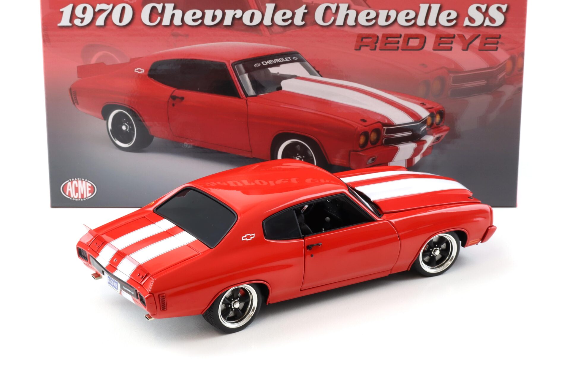 1:18 ACME 1970 Chevrolet Chevelle SS RED EYE Coupe red/ white stripes