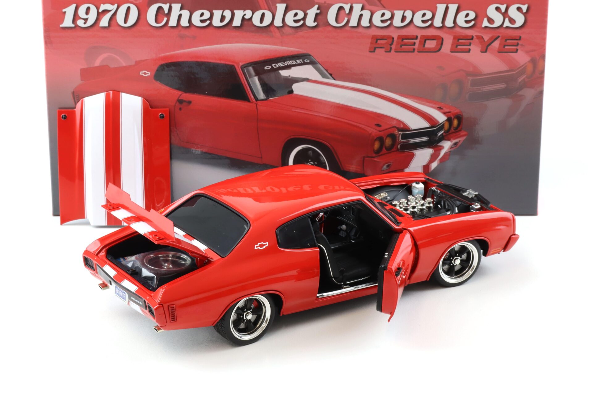 1:18 ACME 1970 Chevrolet Chevelle SS RED EYE Coupe red/ white stripes