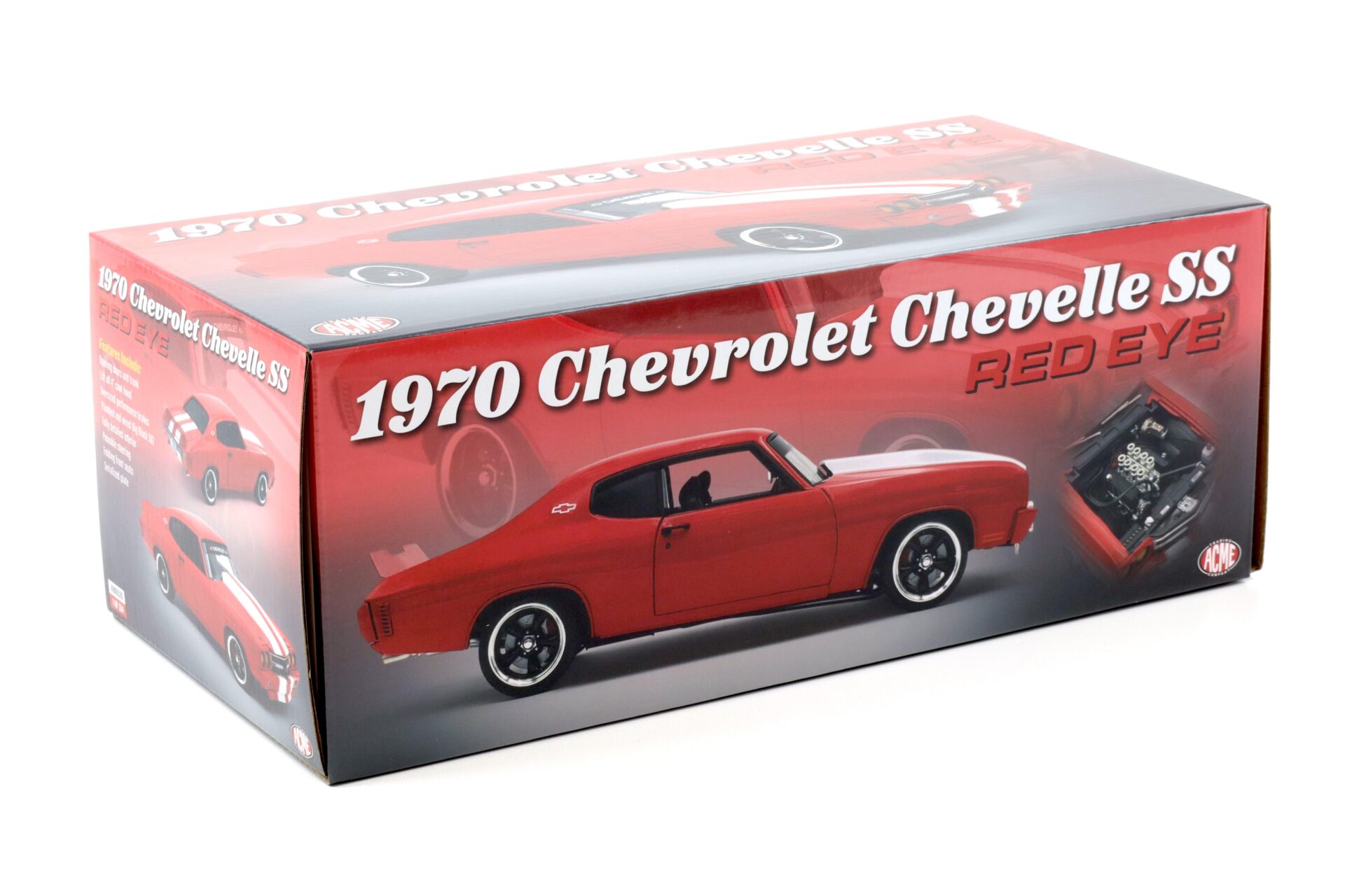 1:18 ACME 1970 Chevrolet Chevelle SS RED EYE Coupe red/ white stripes