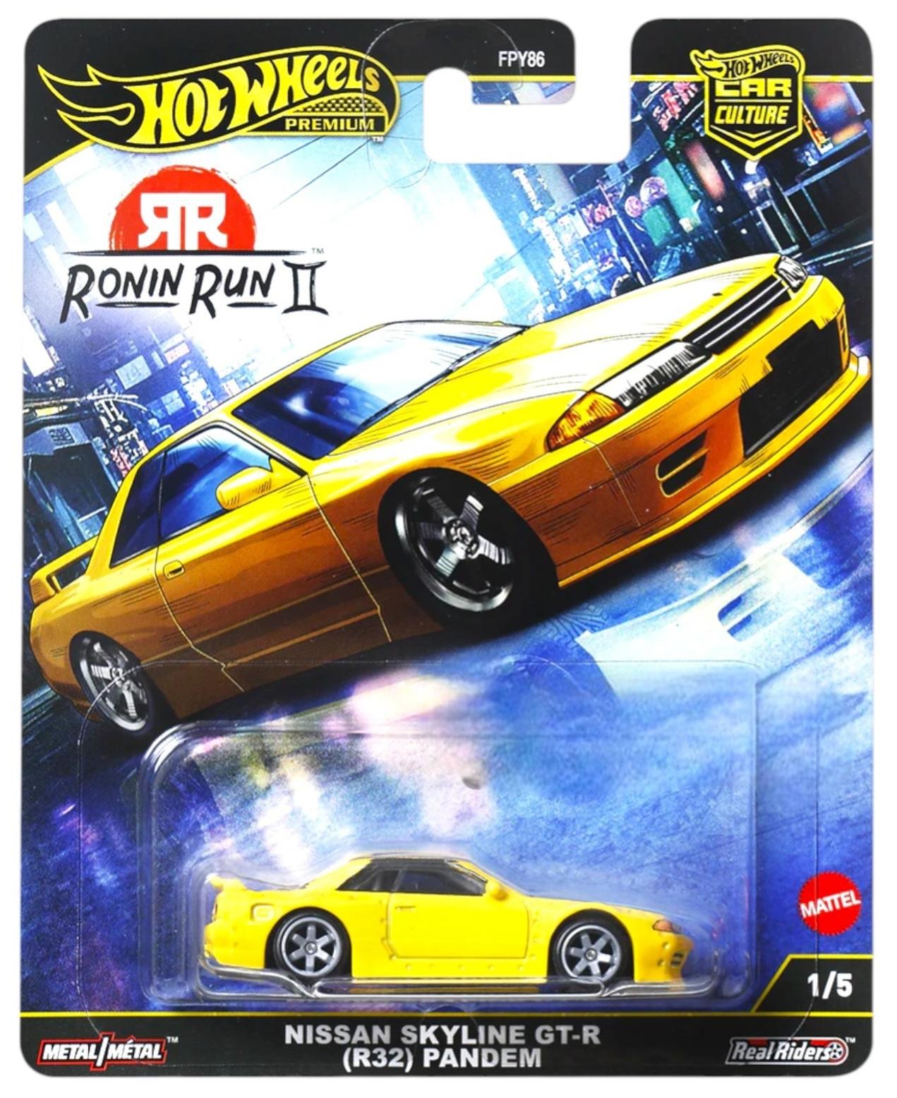 1:64 Hot Wheels Premium 2025 Ronin Run 2 - JBK88 Nissan Skyline GT-R R32 Pandem yellow