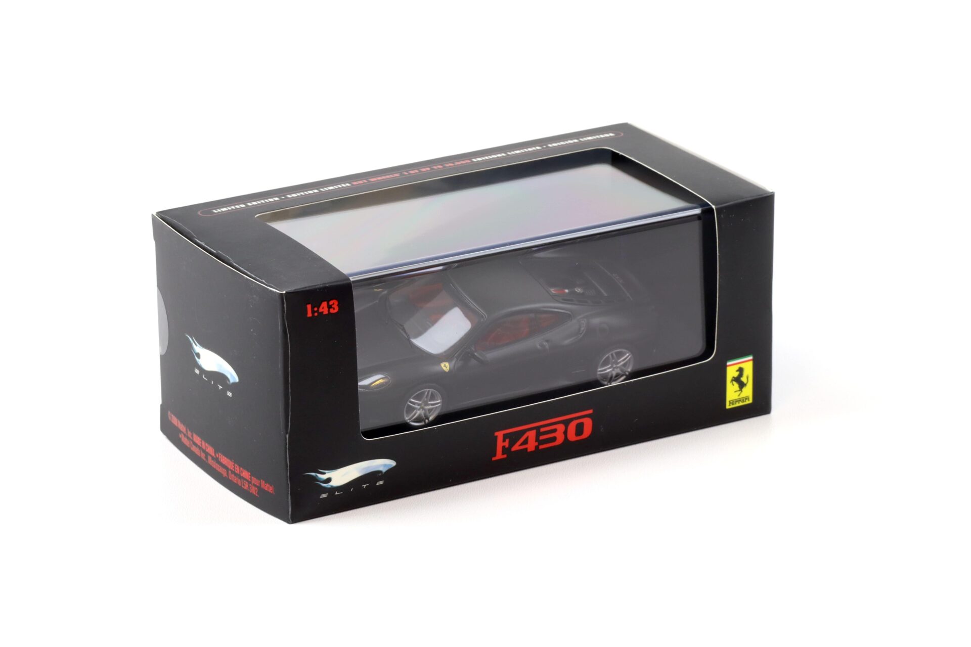 1:43 Hot Wheels Elite Ferrari F430 Coupe 2004 matt black