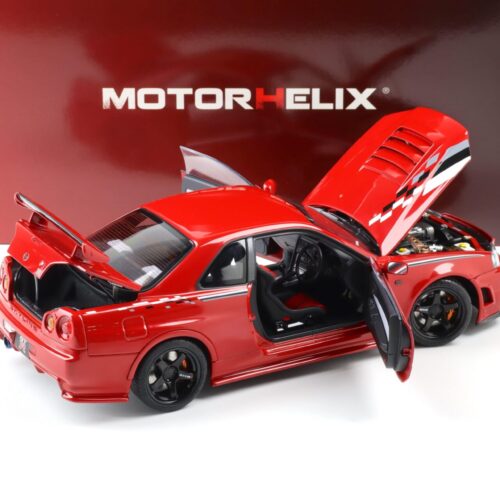 1:18 Motorhelix Nissan Skyline R34 Customized Active red M83426