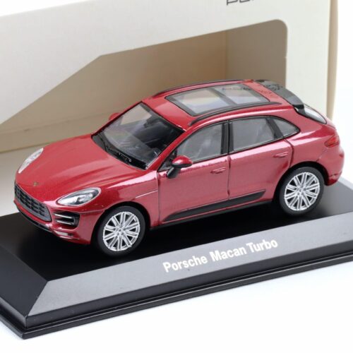 1:43 Welly Porsche Macan Turbo 2018 Porsche Leipzig Impuls red metallic