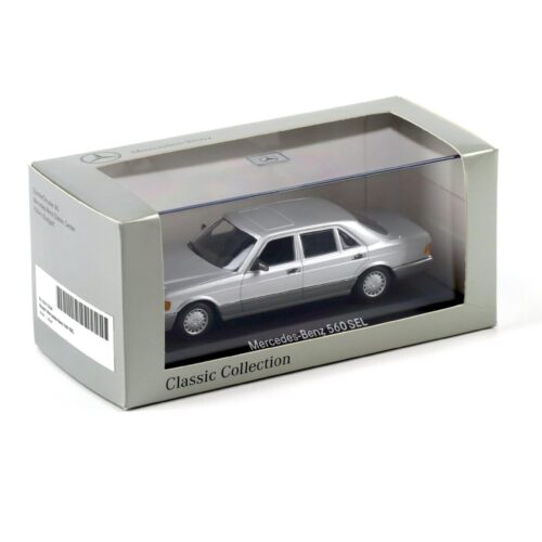 1:43 Minichamps Mercedes 560 SEL W126 Limousine silver/ blue interior DEALER VERSION