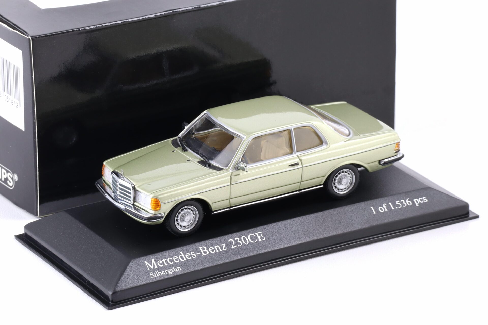 1:43 Minichamps Mercedes 230CE W123 Coupe 1977 silver-green metallic