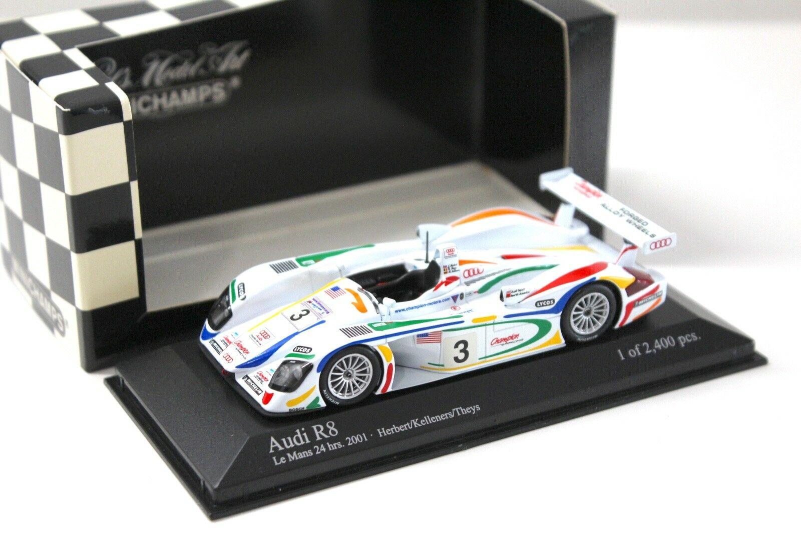 1:43 Minichamps Audi R8 Le Mans 24h Herbert 2001 #3