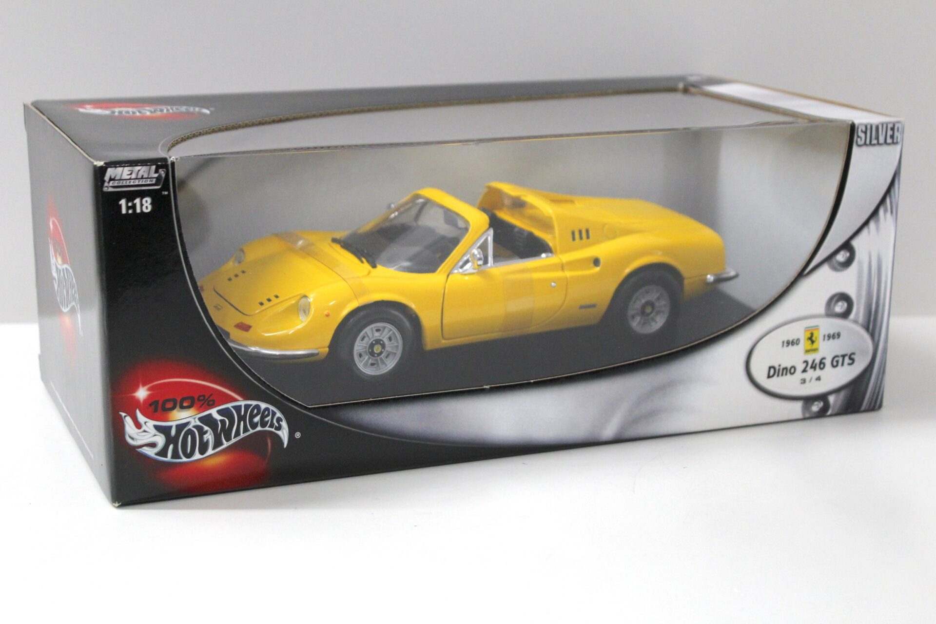 1:18 Hot Wheels Ferrari Dino 246 GTS yellow