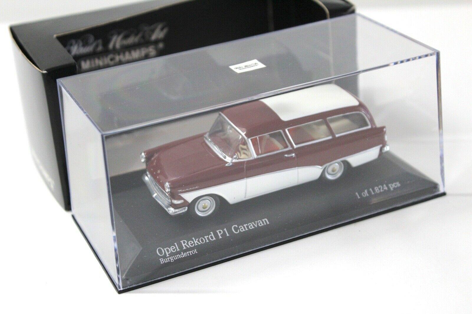 1:43 Minichamps Opel Rekord P1 Caravan Burgunder red