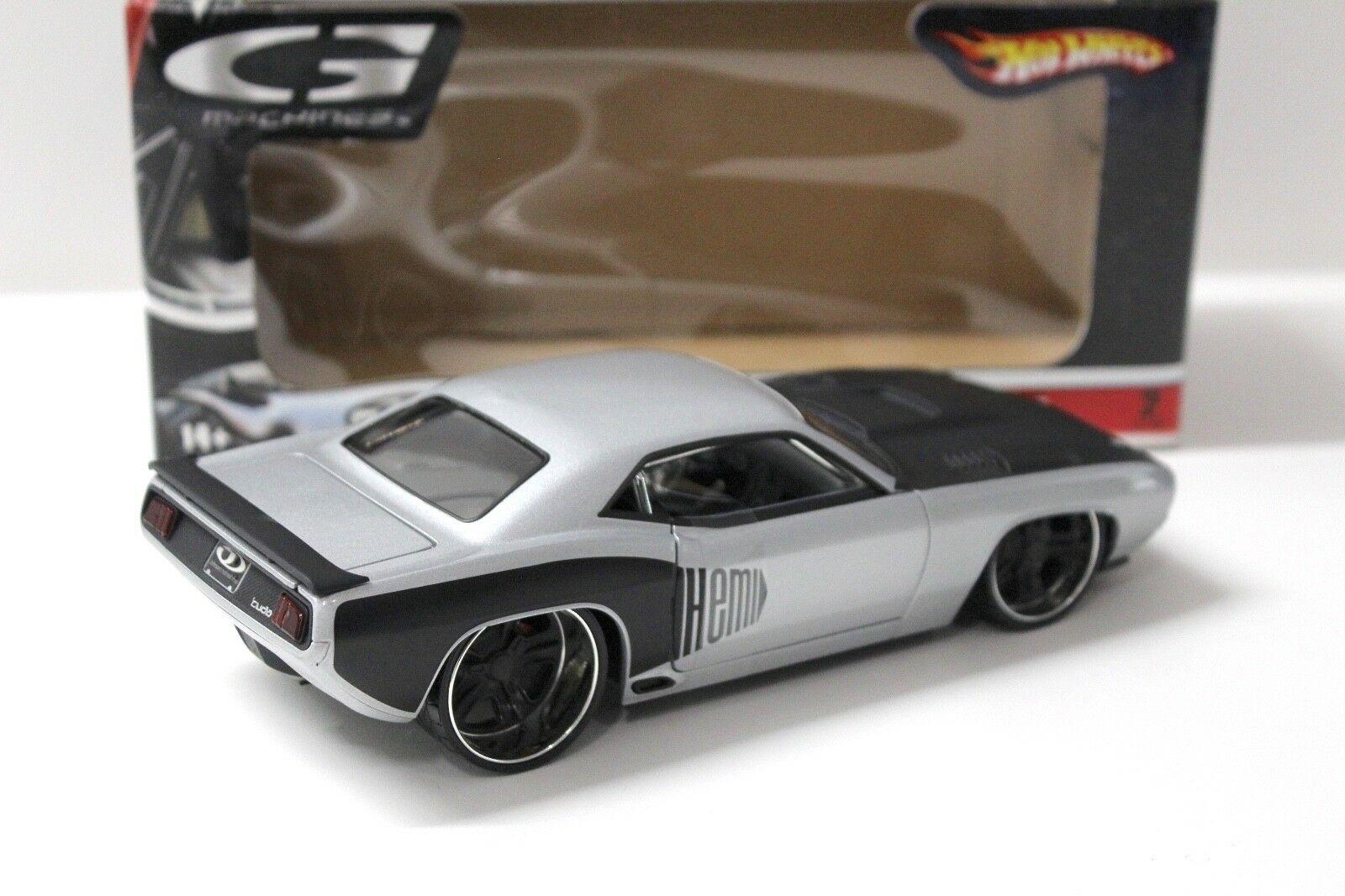1:24 Hot Wheels Plymouth Cuda G-Force 1971 silver
