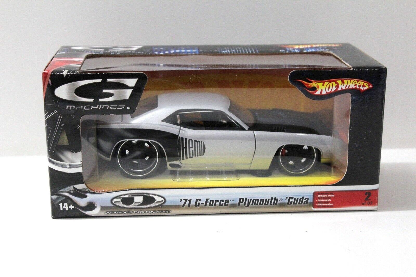 1:24 Hot Wheels Plymouth Cuda G-Force 1971 silver
