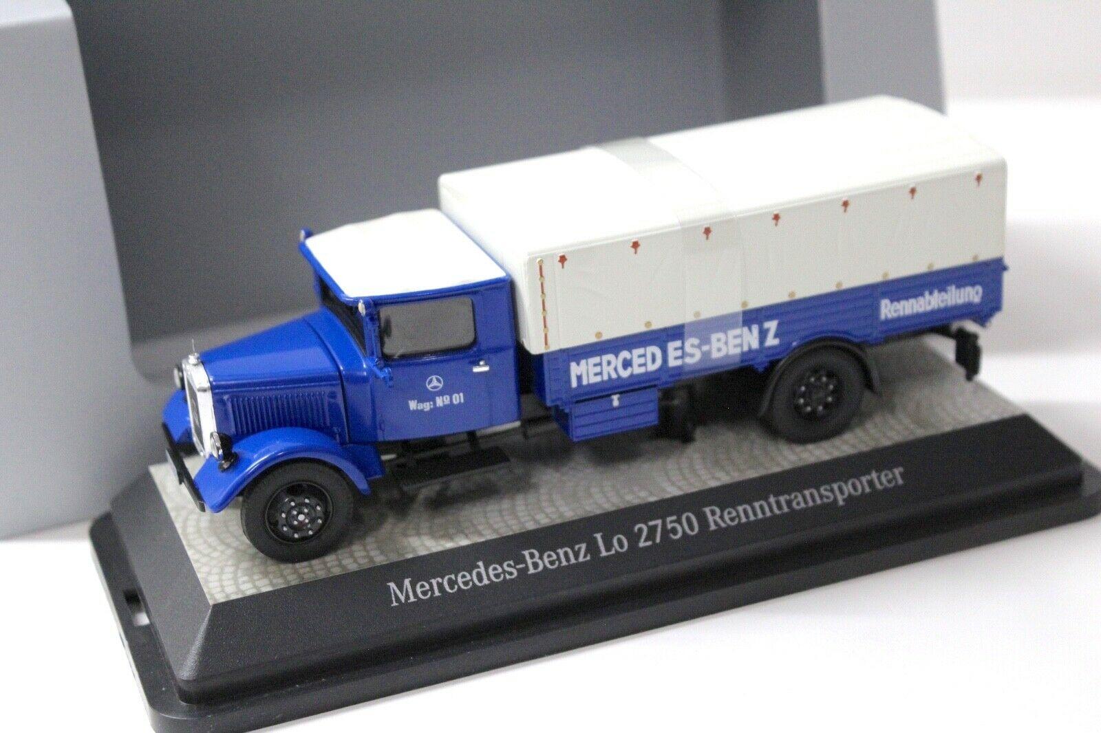 1:43 Premium ClassiXXs Mercedes LO2750 Renntransporter blue DEALER VERSION