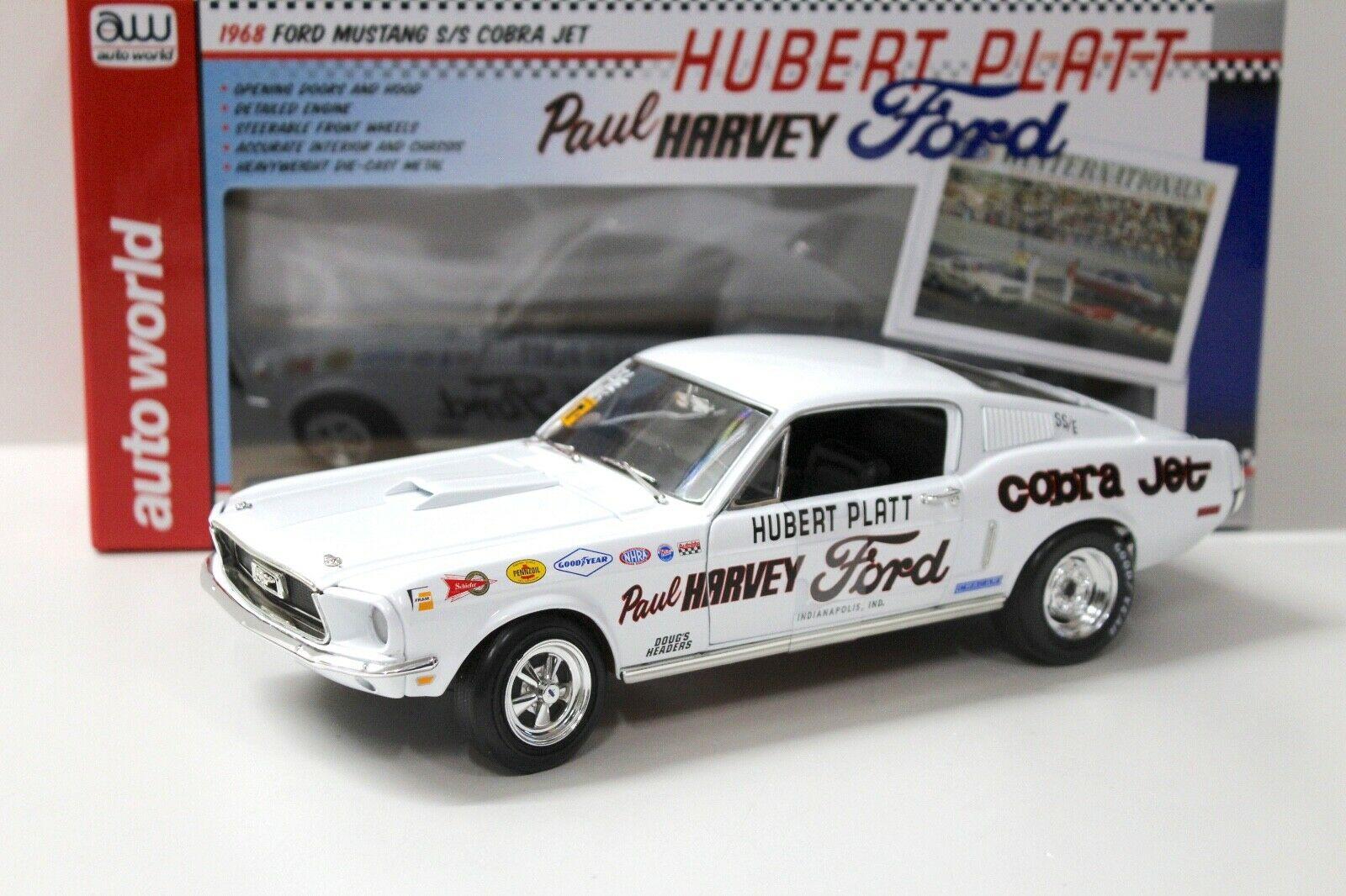1:18 Auto World Ford Mustang S/S Cobra Jet Hubert Platt white
