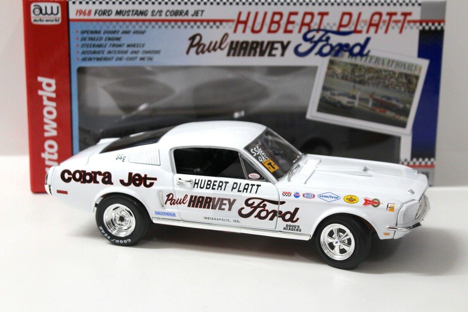 1:18 Auto World Ford Mustang S/S Cobra Jet Hubert Platt white