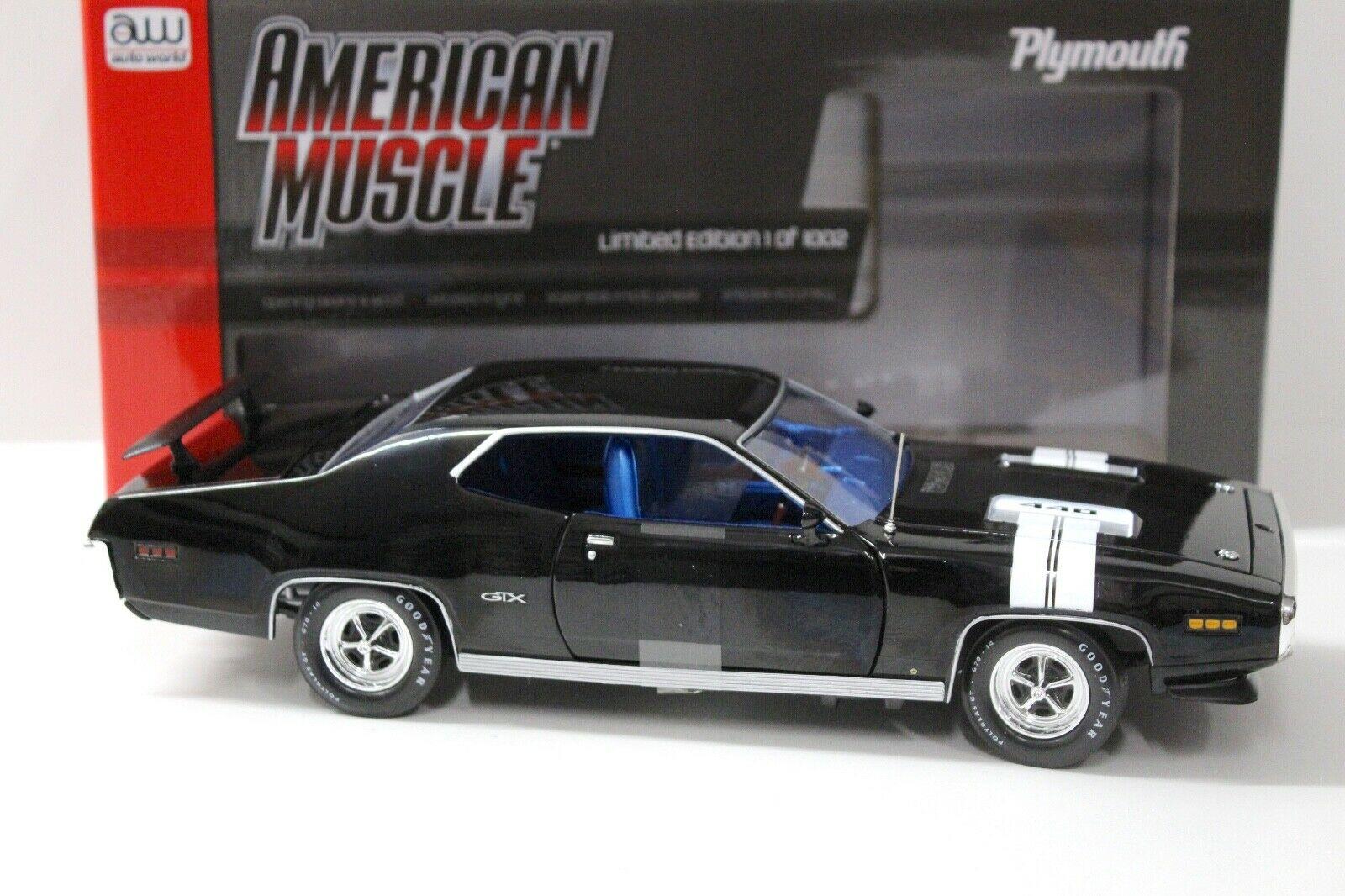 1:18 Auto World Plymouth GTX Coupe 1971 black