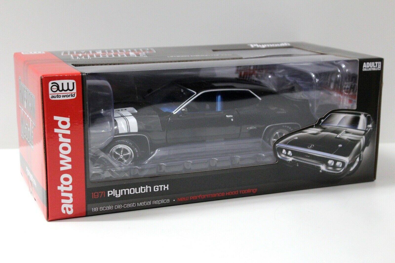 1:18 Auto World Plymouth GTX Coupe 1971 black