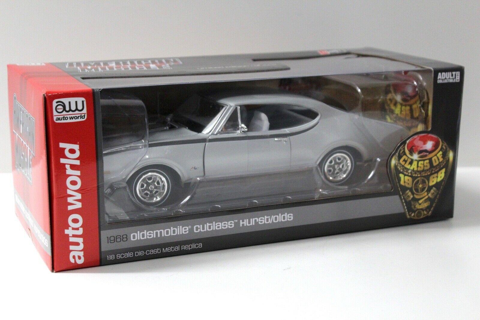1:18 Auto World Oldsmobile Cutless Hurst/olds Coupe silver 1968