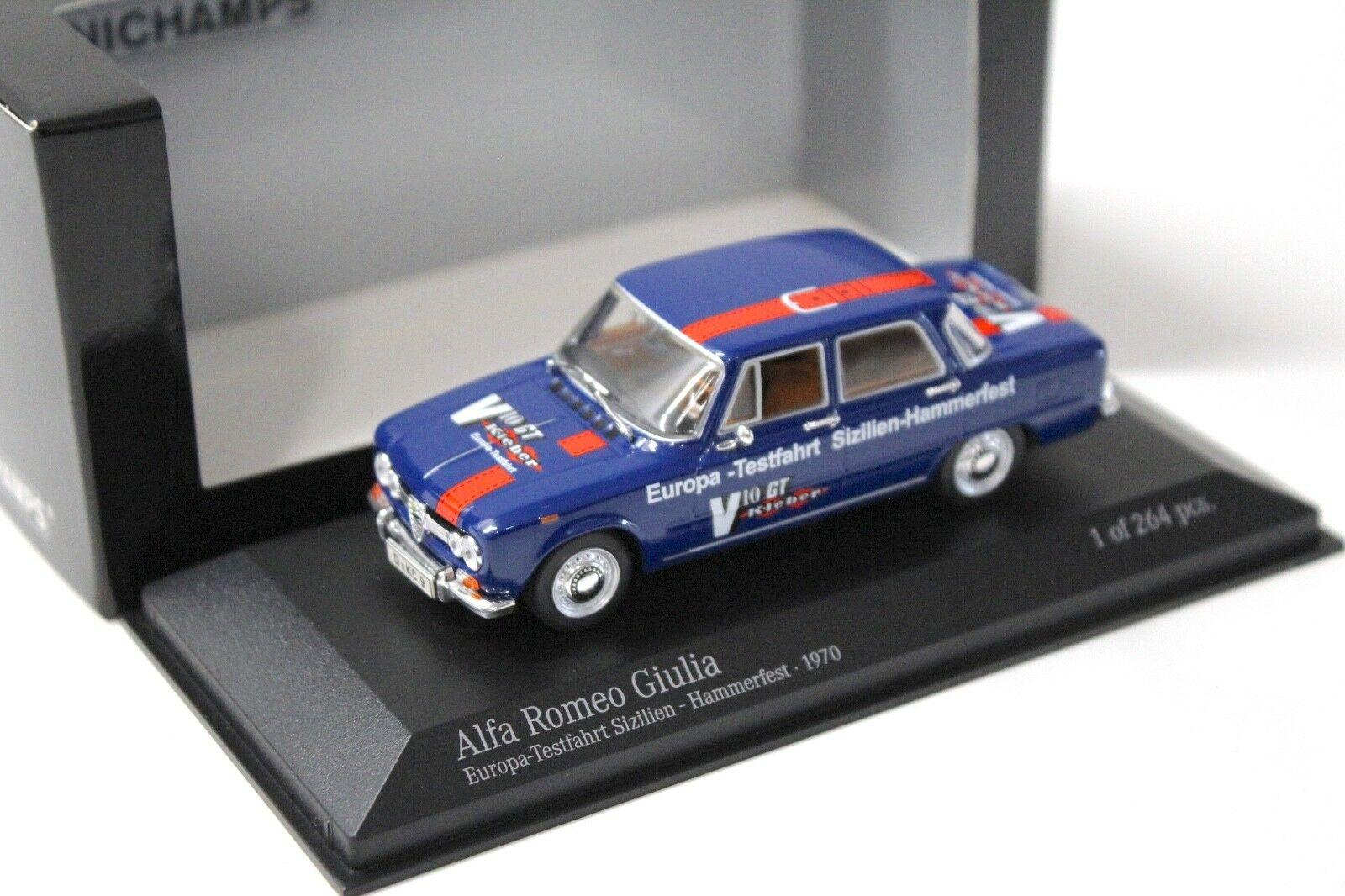 1:43 Minichamps Alfa Romeo Giulia Europa Testfahrt 1970 blue