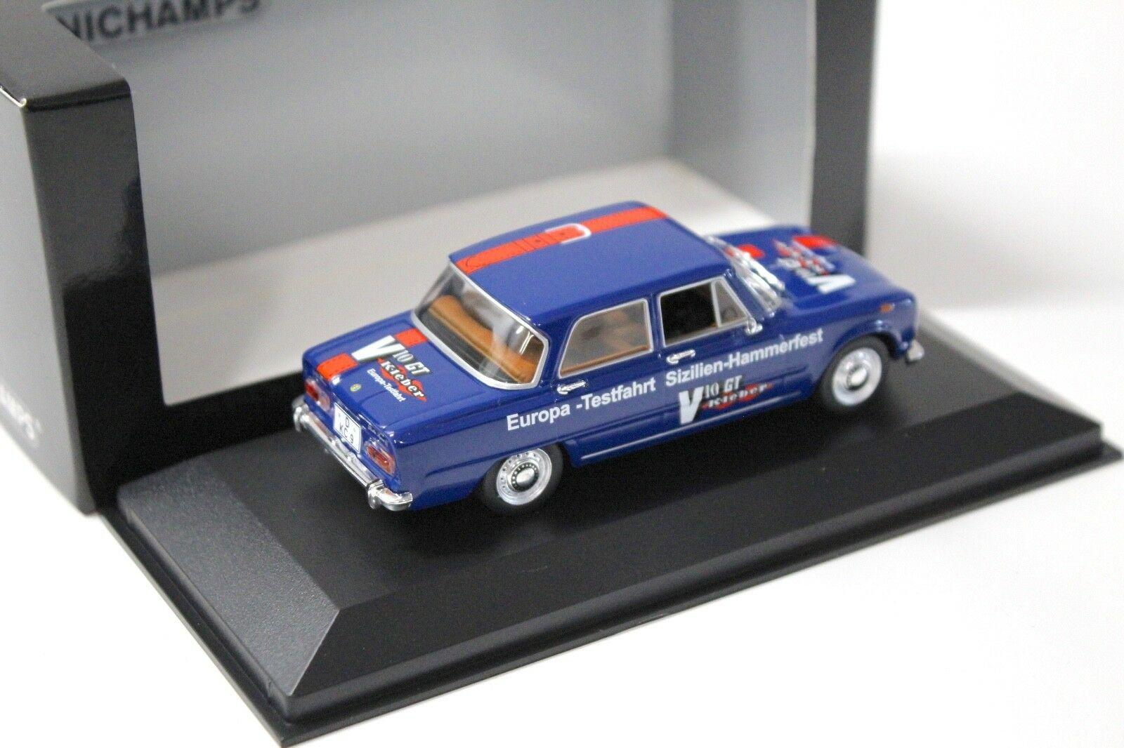 1:43 Minichamps Alfa Romeo Giulia Europa Testfahrt 1970 blue
