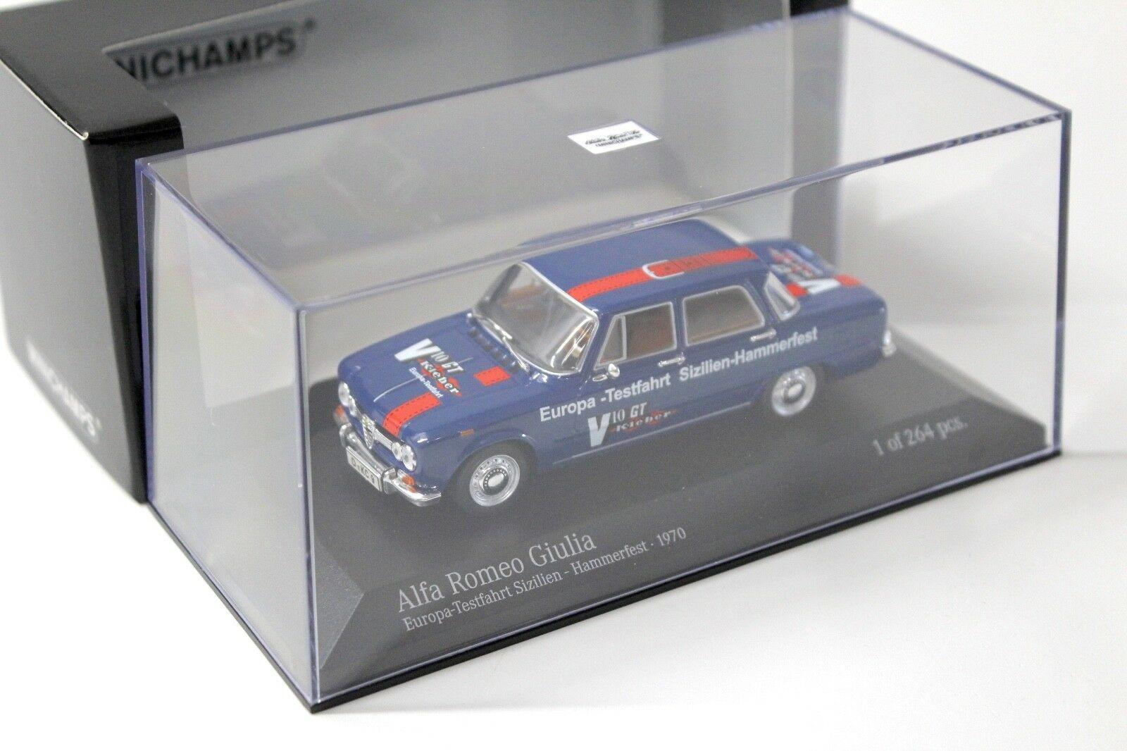 1:43 Minichamps Alfa Romeo Giulia Europa Testfahrt 1970 blue
