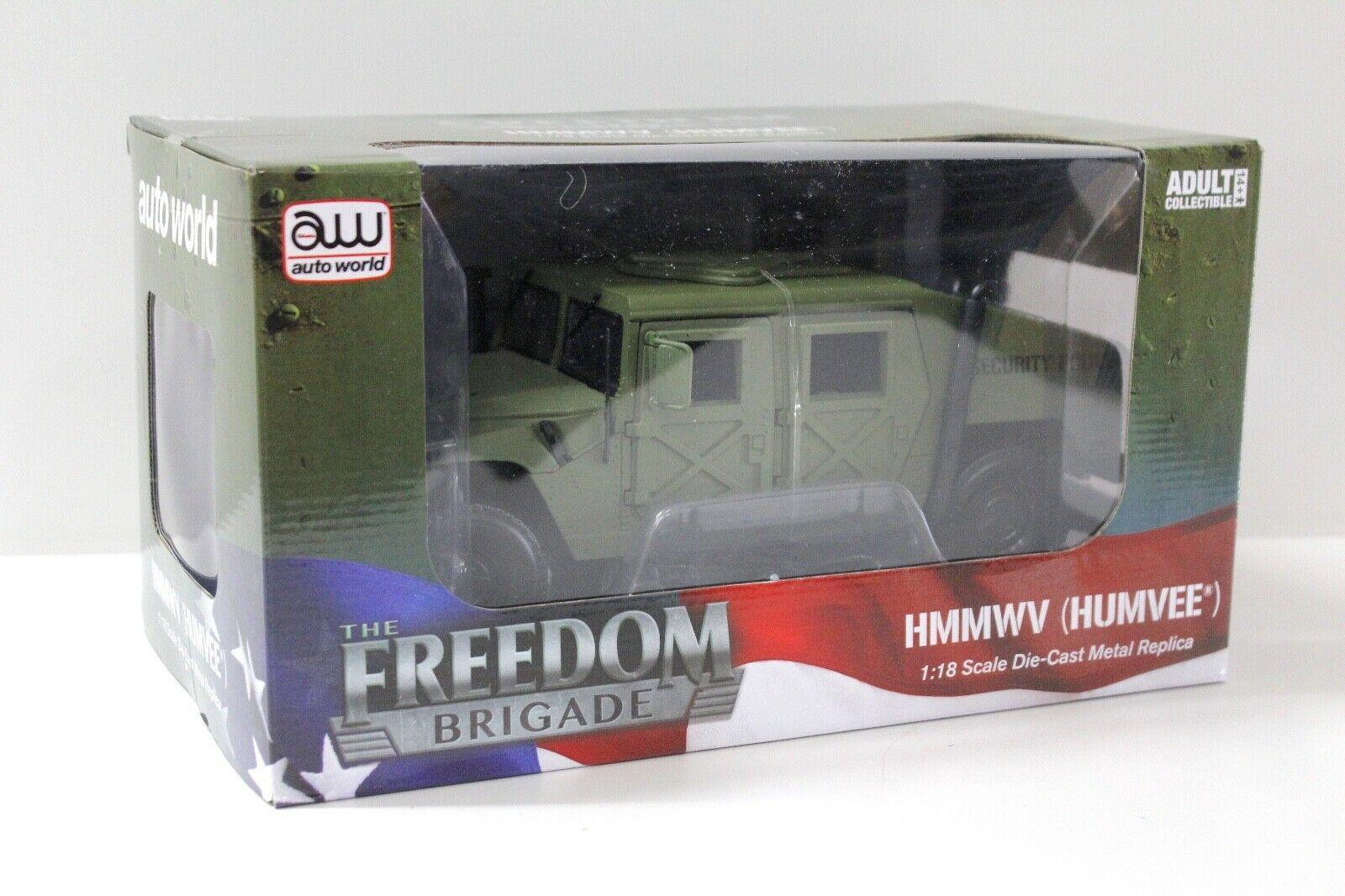 1:18 Auto World Hummer Humvee Security Police green