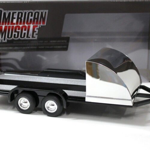 1:18 Auto World Trailer Open Car Hauler Anhänger black