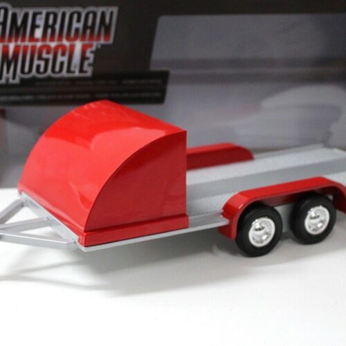 1:18 Auto World Trailer Open Car Hauler Anhänger red