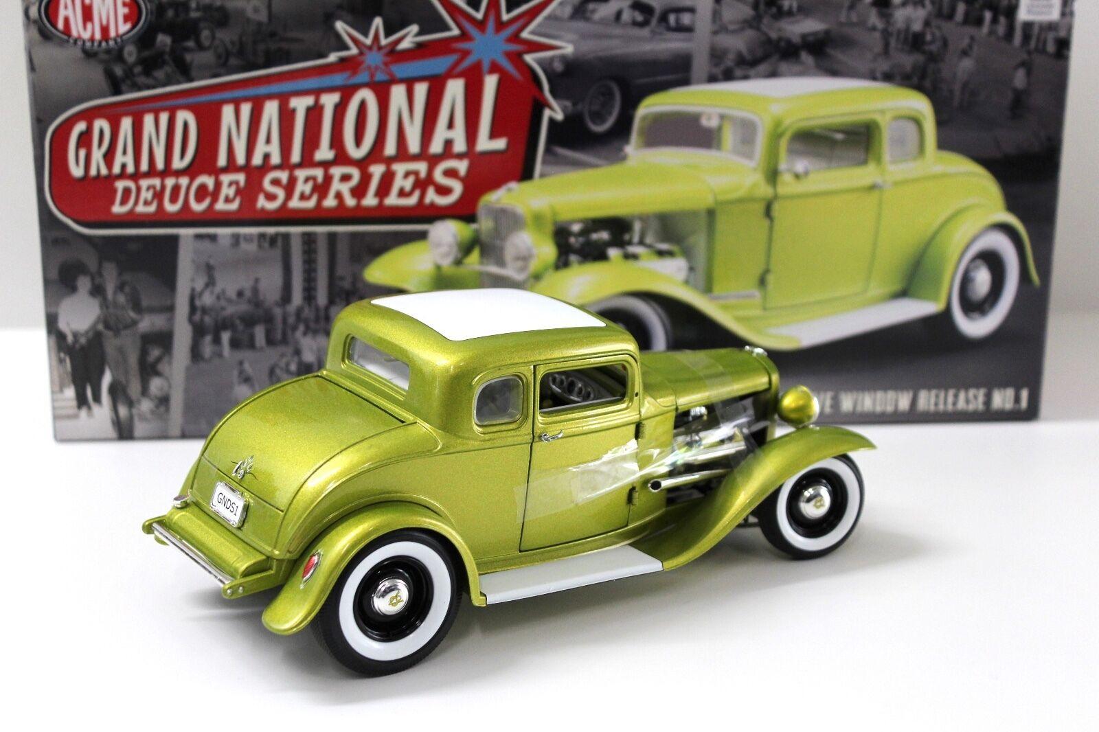 1:18 ACME 1932 Ford Five Window Hot Rod lemon cosmic