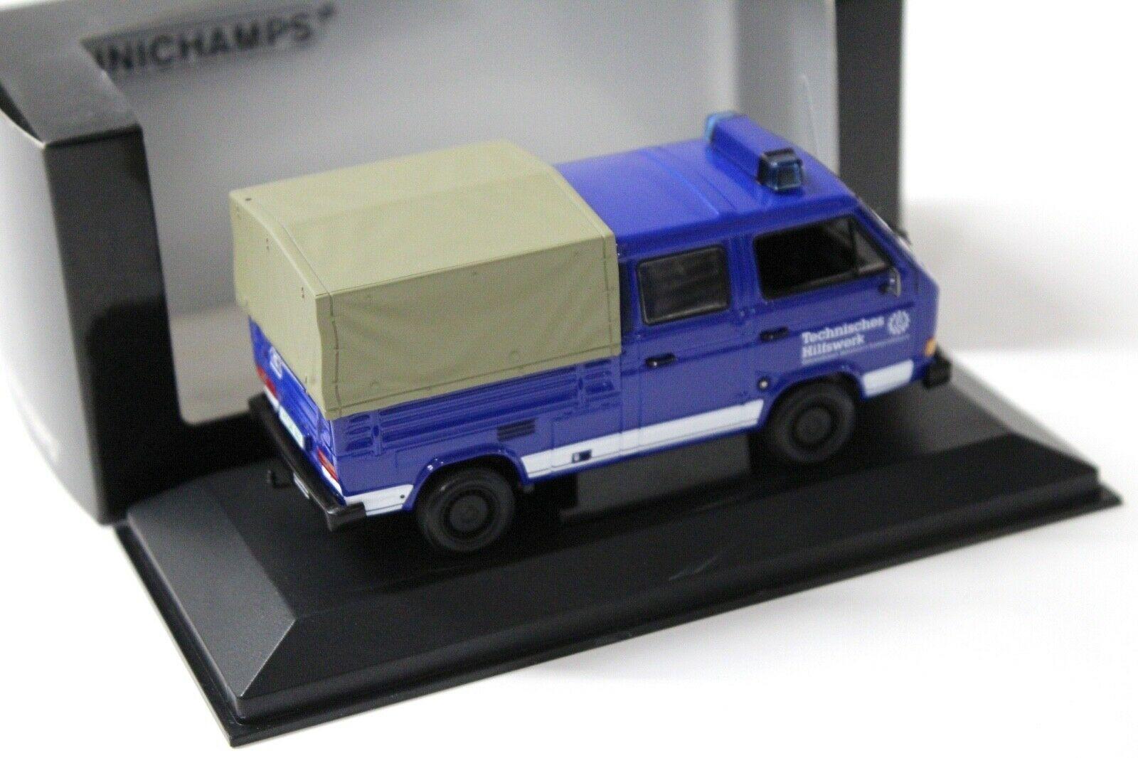 1:43 Minichamps VW T3 Doka-Pritsche THW Hannover blue