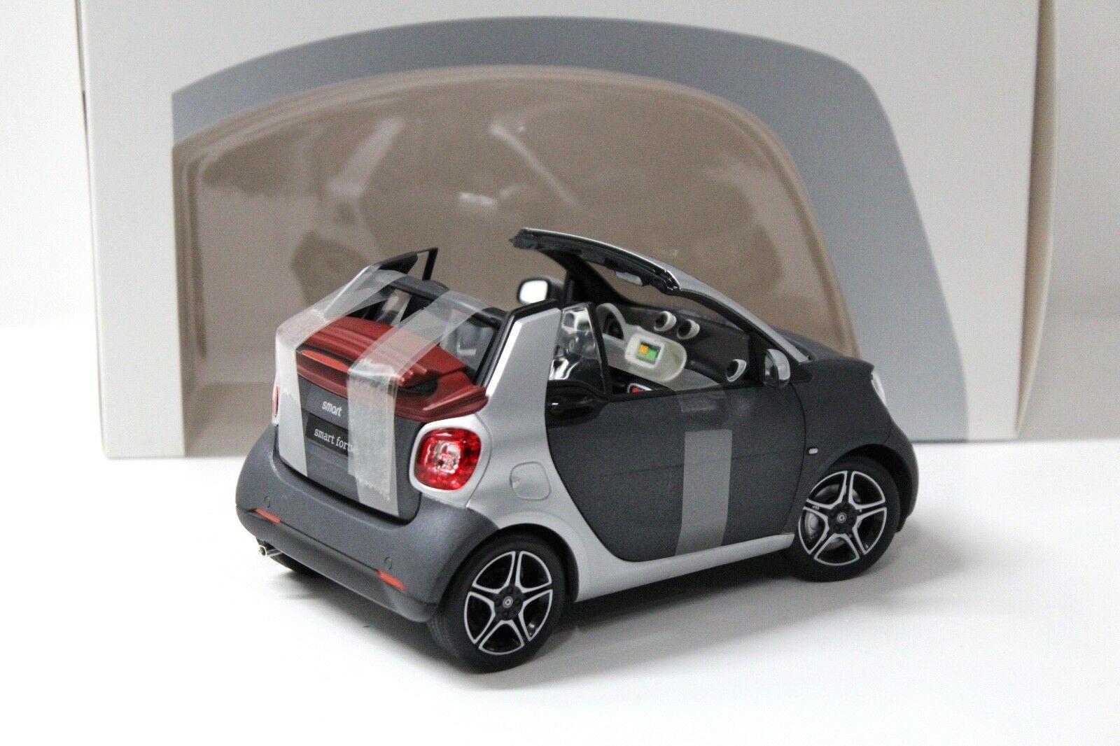 1:18 Norev Smart Fortwo Cabrio grey/silver DEALER VERSION