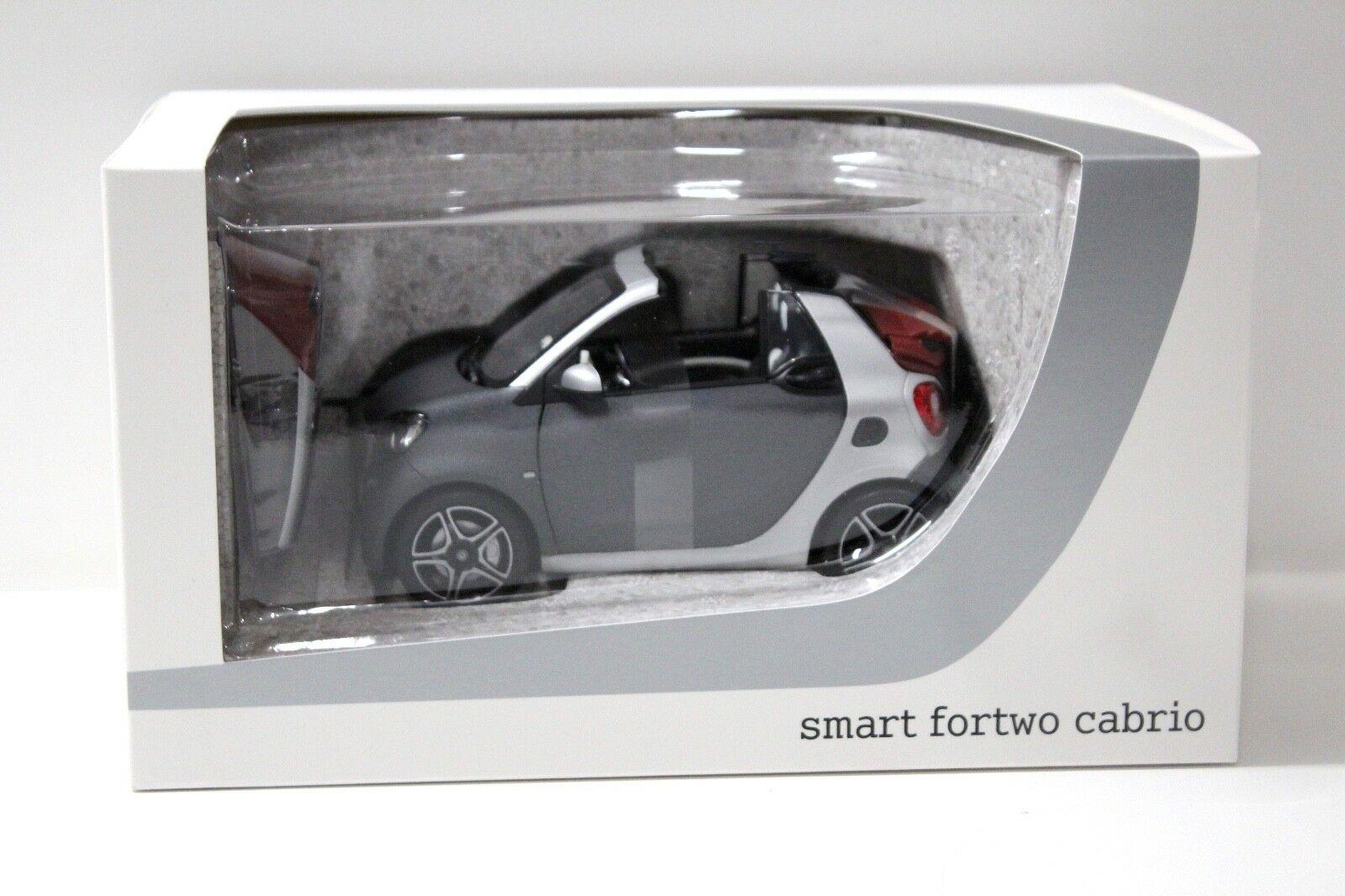 1:18 Norev Smart Fortwo Cabrio grey/silver DEALER VERSION