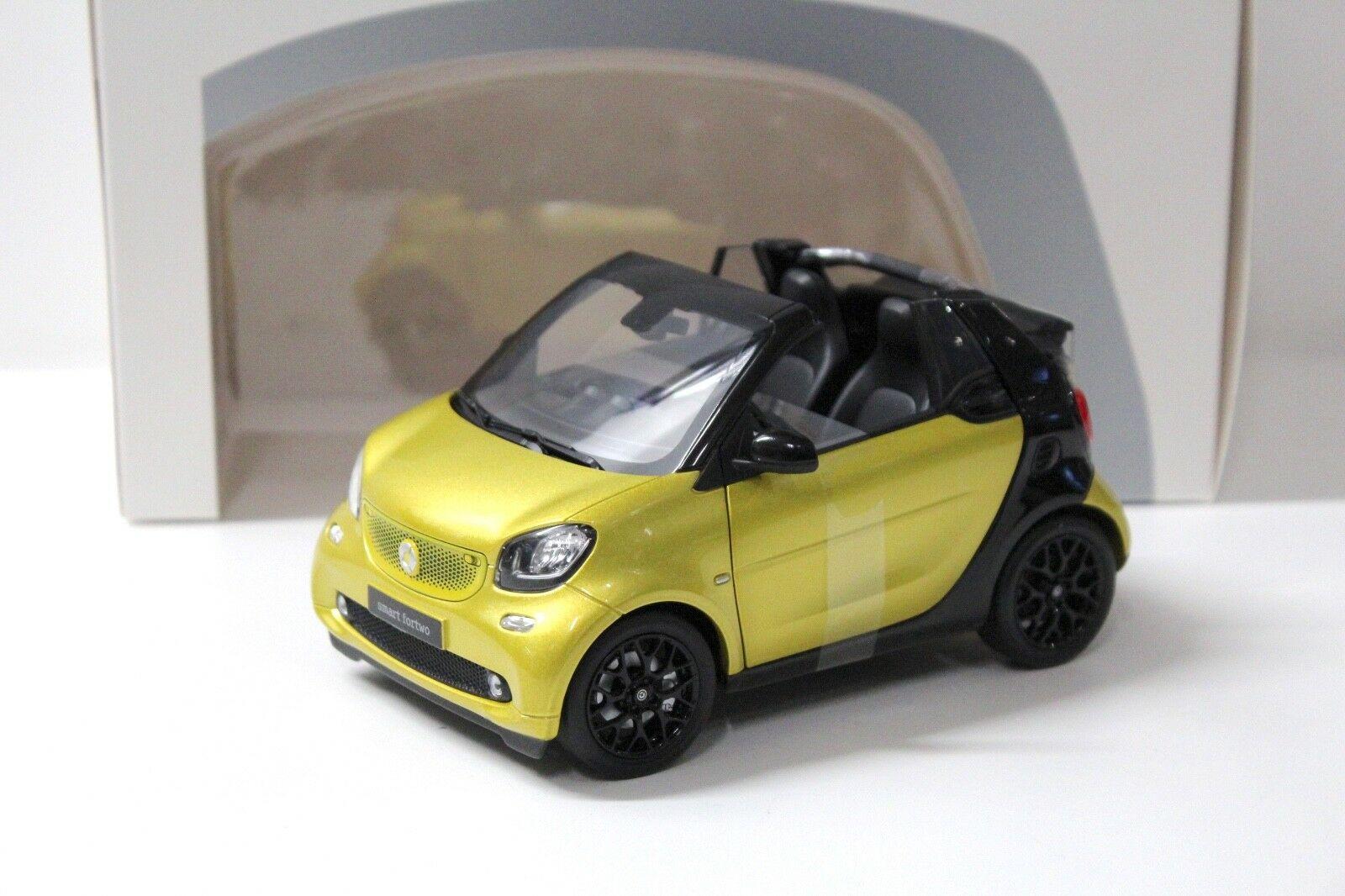 ID 41678 orig.jpg 1:18 Norev Smart Fortwo Cabrio yellow/black DEALER VERSION