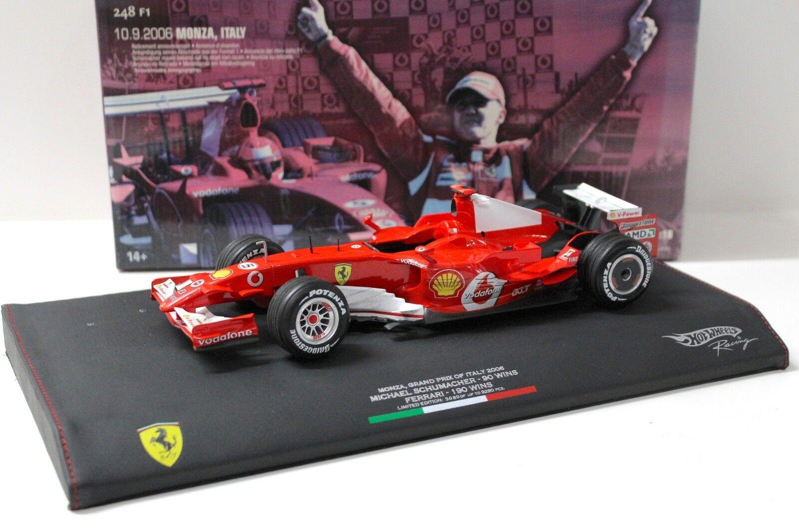 1:18 Hot Wheels Ferrari 248 F1 GP Monza 2006 M.Schumacher
