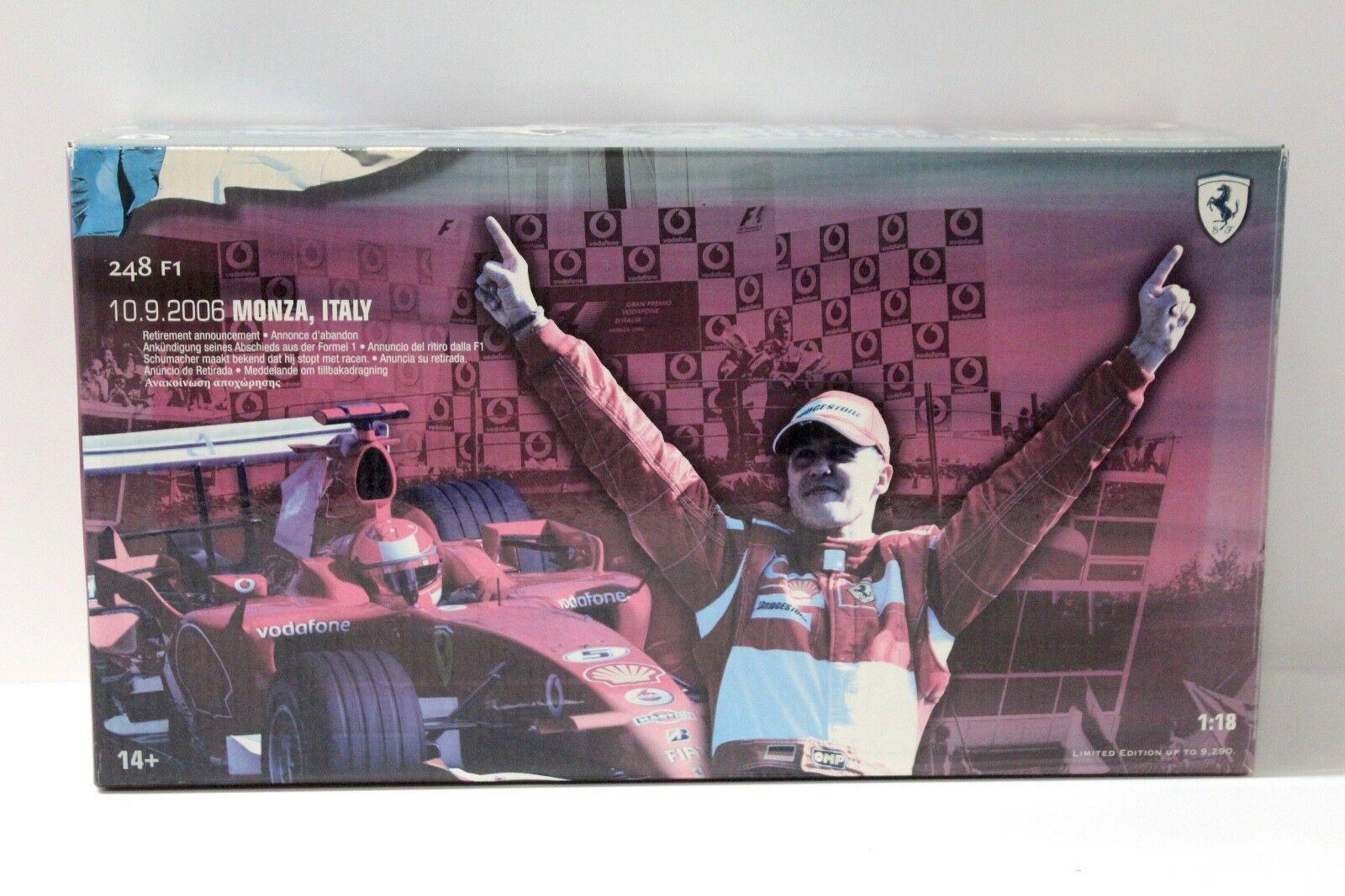 1:18 Hot Wheels Ferrari 248 F1 GP Monza 2006 M.Schumacher