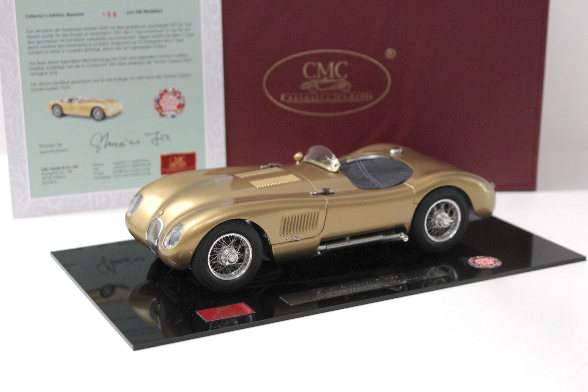 1:18 CMC Jaguar C-Type Techno Classica Essen 2020 Limited 300 pcs. gold