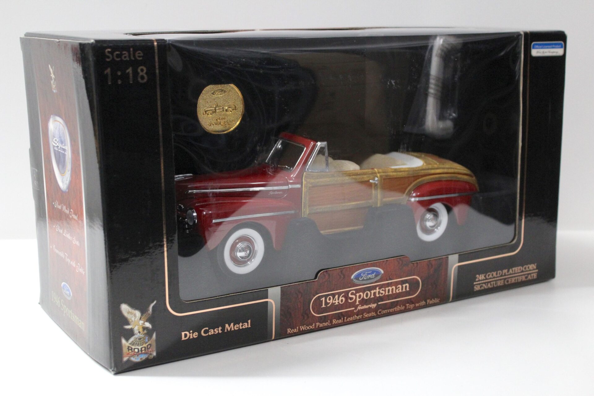 1:18 Road Signature 1946 Ford Sportsman Convertible dark red