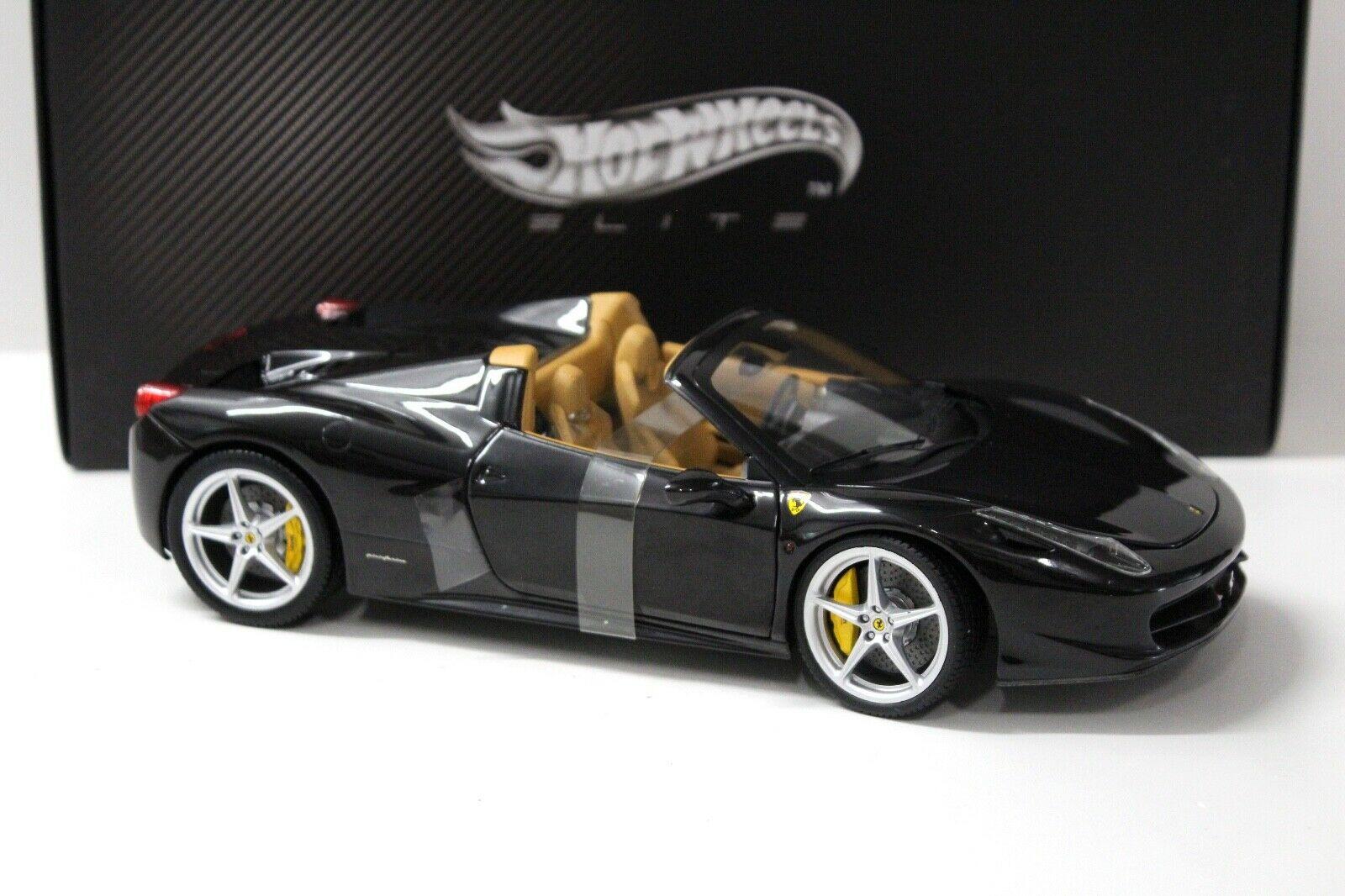 1:18 Hot Wheels Elite Ferrari 458 Spider black