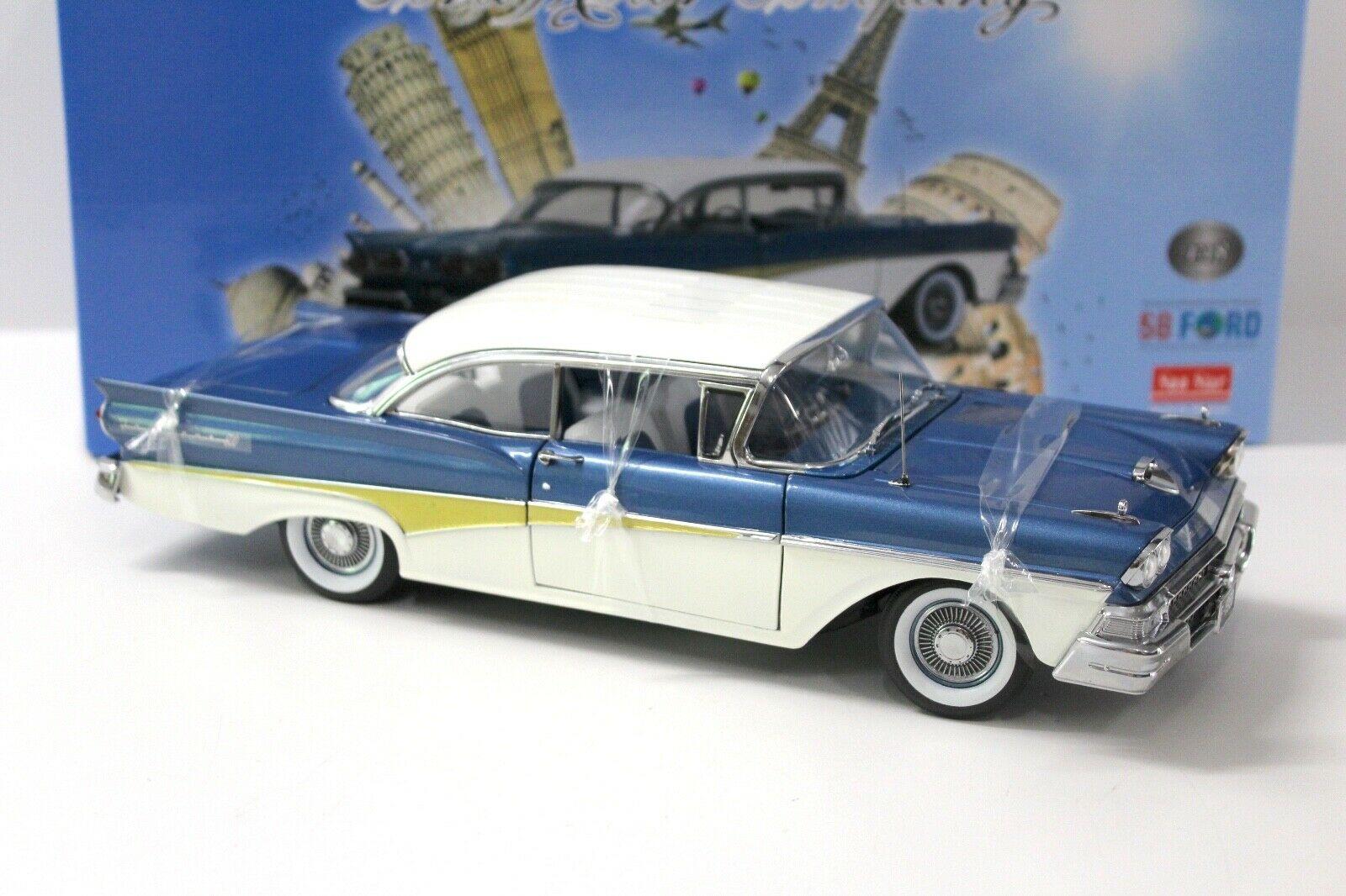 1:18 SunStar Ford Fairlane 500 Hardtop *Around the World* blue
