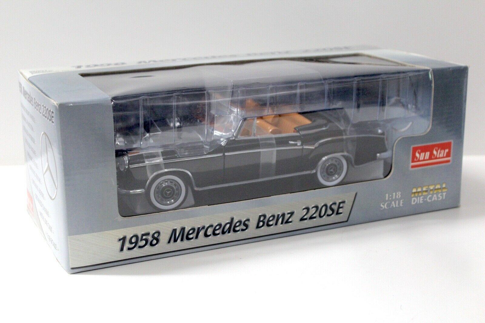 1:18 Sun Star Mercedes 220SE Cabriolet black 1958