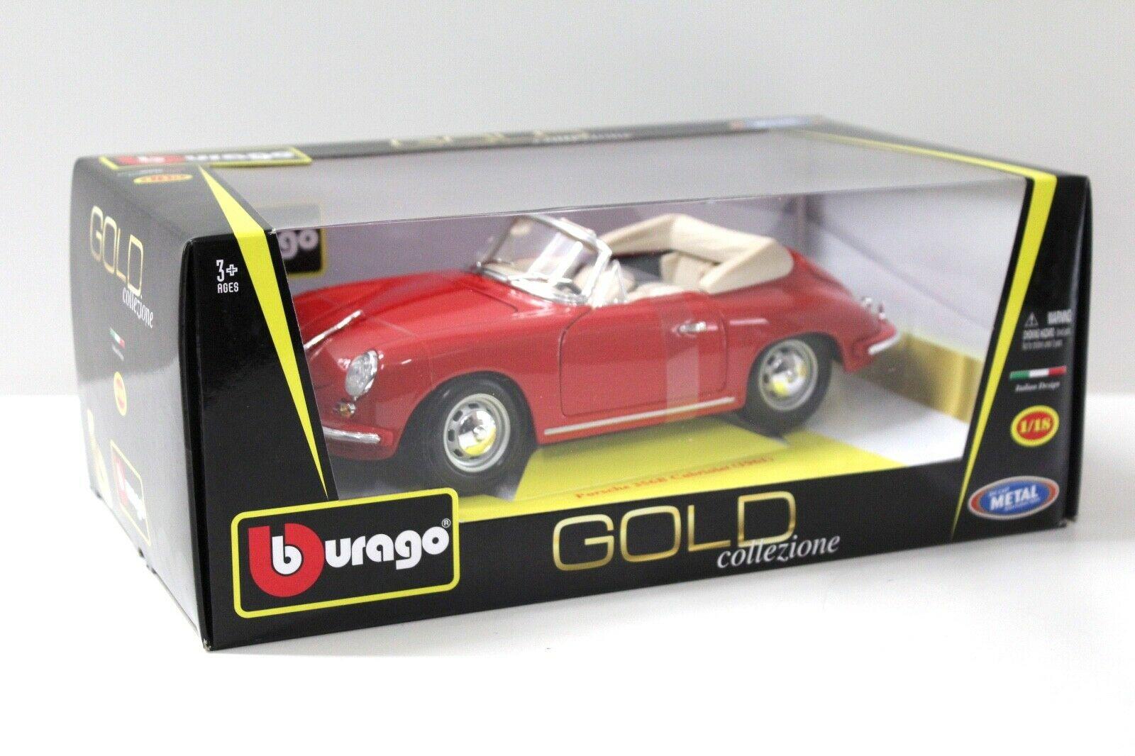 1:18 Bburago Porsche 356B Cabriolet red