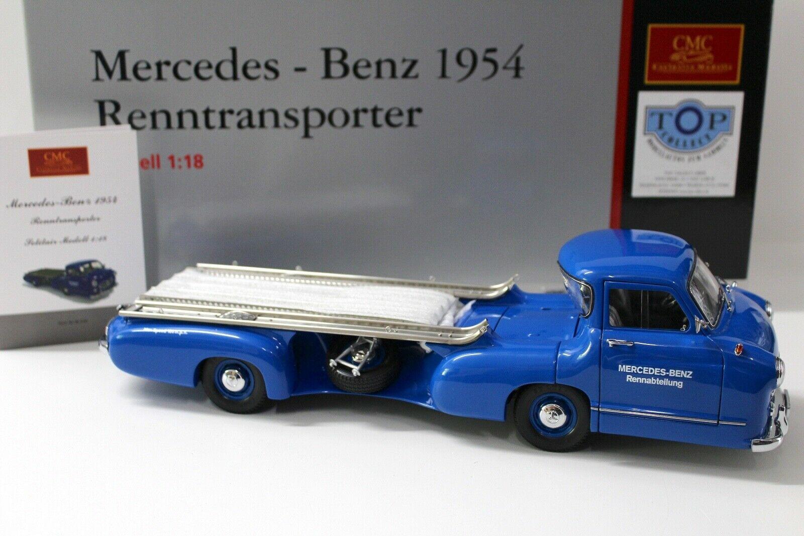 1:18 CMC Mercedes Renntransporter 1954 Das Blaue Wunder blue M-036