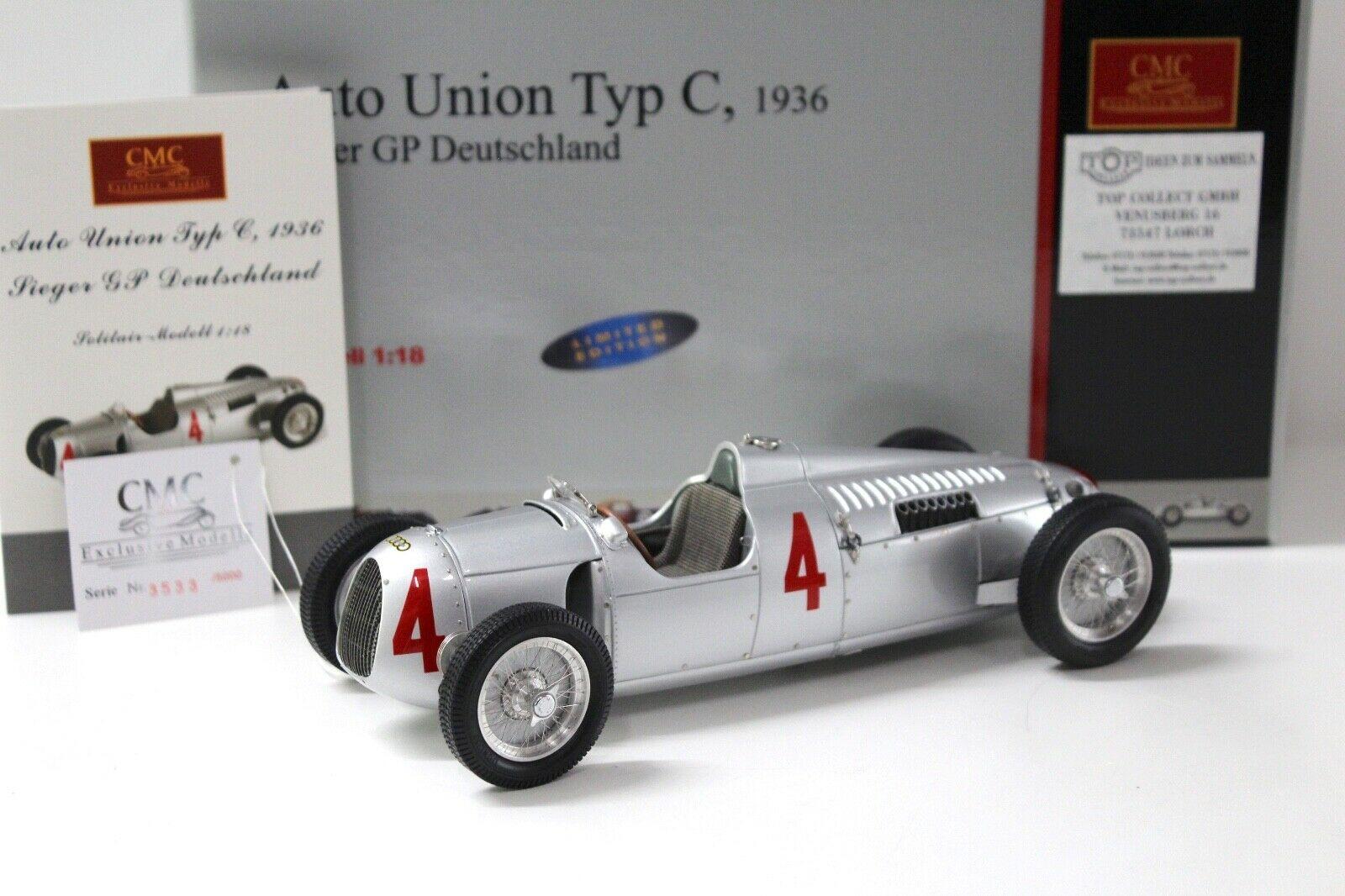 1:18 CMC Auto Union Typ C 1936 Sieger GP Deutschland silver